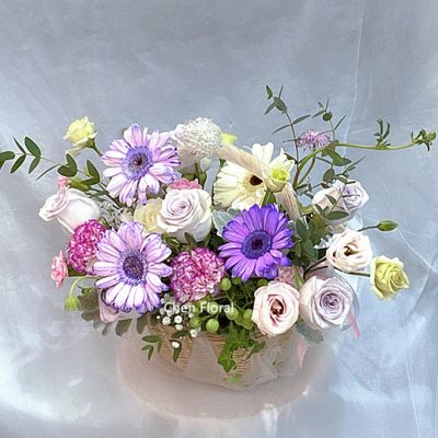 Small Blooms Basket (Purple-White)