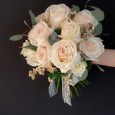 Ivory/White Roses Bridal Bouquet (Pre-Order)