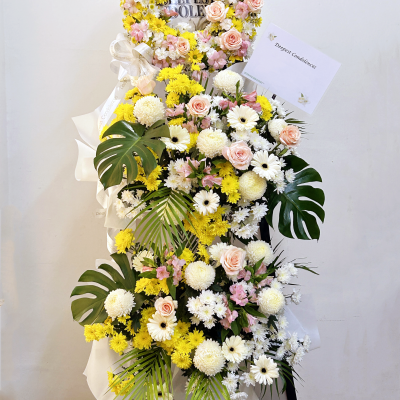 Customized 3 tier Condolences Stand with Flower Ring