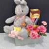 New Born baby flower box gift with medicated wine & flowers