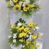 2 tier funeral flowers stand-yellow color flowers, Chen Floral Kuching