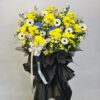 Yellow condolences tripod stand, Kuching delivery