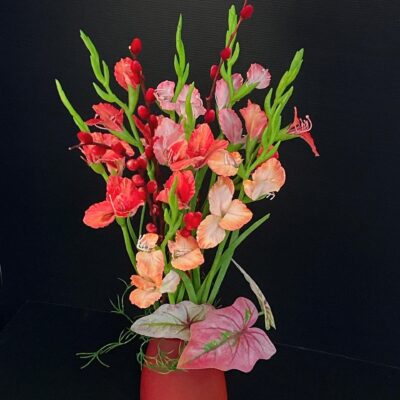 Gladiolus in Glass Pot