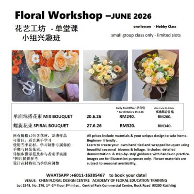 Flower Bouquet workshop Kuching 2026