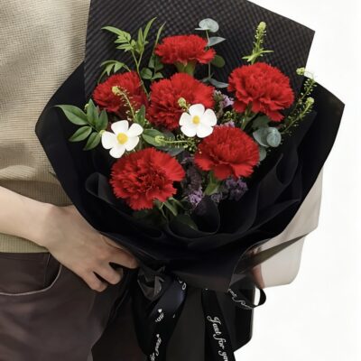 Classy Red Carnations Bouquet
